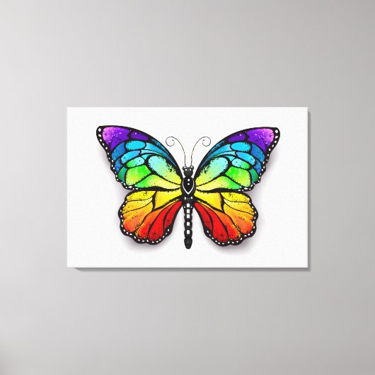 Rainbow-Schmetterling Monarch Leinwanddruck (Vorderseite)