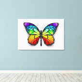 Rainbow-Schmetterling Monarch Leinwanddruck (Insitu (Holzboden))