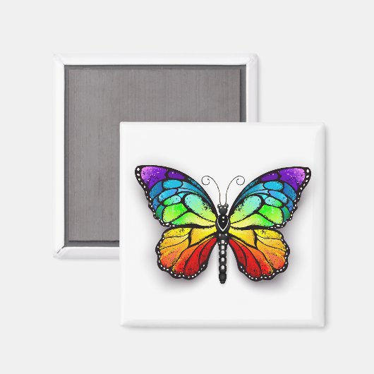 Rainbow-Schmetterling Monarch Magnet (Vorderseite/Rückseite)