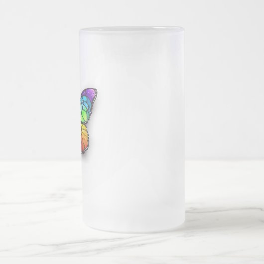 Rainbow-Schmetterling Monarch Mattglas Bierglas (Mittel)
