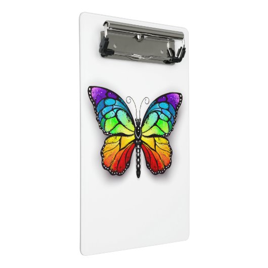 Rainbow-Schmetterling Monarch Mini Klemmbrett (Schrägansicht)