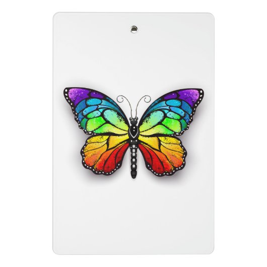 Rainbow-Schmetterling Monarch Mini Klemmbrett (Rückseite)