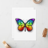 Rainbow-Schmetterling Monarch Mitteilungskarte (Vorderseite/Rückseite Beispiel)