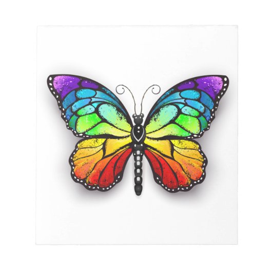 Rainbow-Schmetterling Monarch Notizblock (Vorderseite)