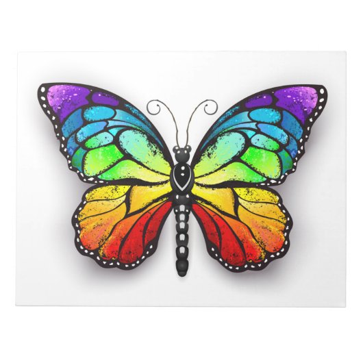 Rainbow-Schmetterling Monarch Notizblock (Vorderseite)