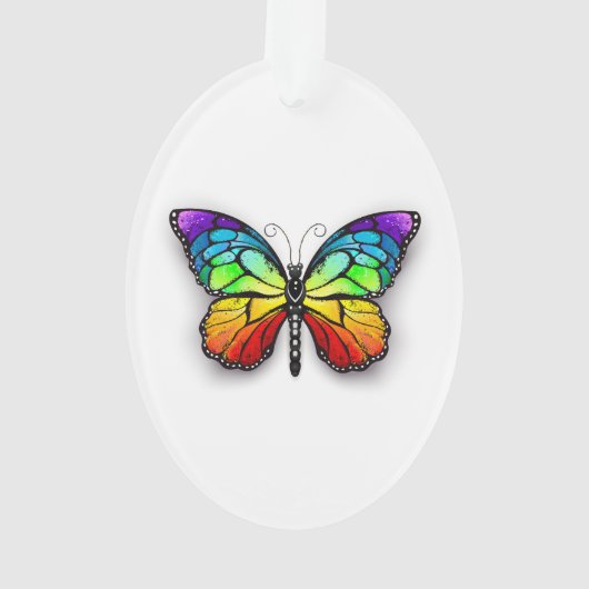 Rainbow-Schmetterling Monarch Ornament (Rückseite)