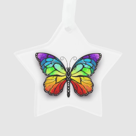 Rainbow-Schmetterling Monarch Ornament (Rückseite)
