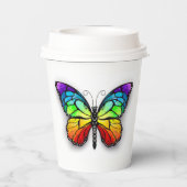 Rainbow-Schmetterling Monarch Pappbecher (Rückseite)