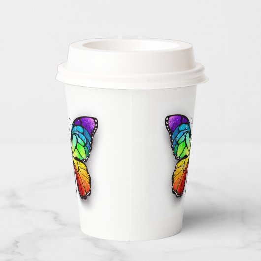 Rainbow-Schmetterling Monarch Pappbecher (Rechts)