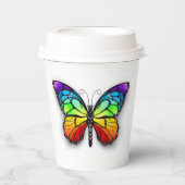 Rainbow-Schmetterling Monarch Pappbecher (Vorderseite)
