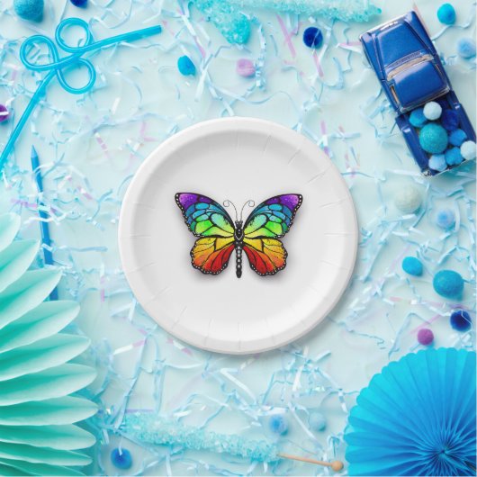 Rainbow-Schmetterling Monarch Pappteller (Party)