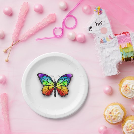 Rainbow-Schmetterling Monarch Pappteller (Party)