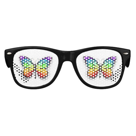 Rainbow-Schmetterling Monarch Partybrille (Vorderseite)