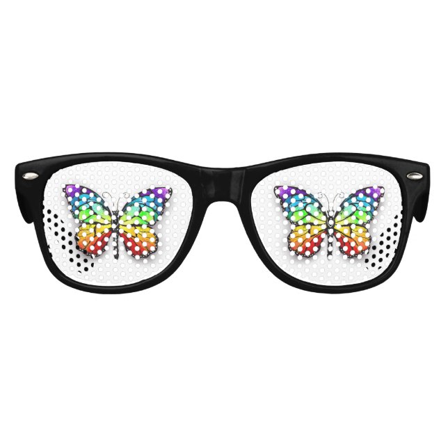 Rainbow-Schmetterling Monarch Partybrille (Vorderseite)