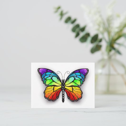 Rainbow-Schmetterling Monarch Platzkarte (Stehend Vorderseite)
