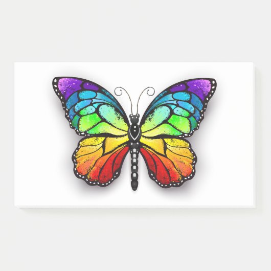 Rainbow-Schmetterling Monarch Post-it Klebezettel (Vorderseite)