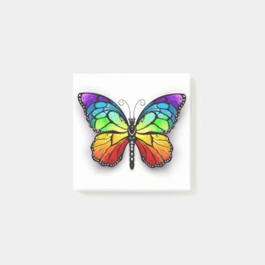 Rainbow-Schmetterling Monarch Post-it Klebezettel (Vorderseite)