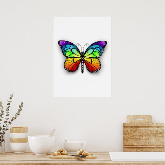 Rainbow-Schmetterling Monarch Poster (Küche)