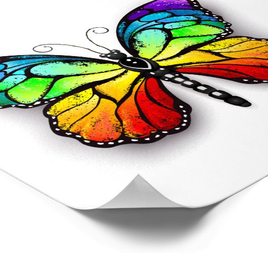 Rainbow-Schmetterling Monarch Poster (Ecke)