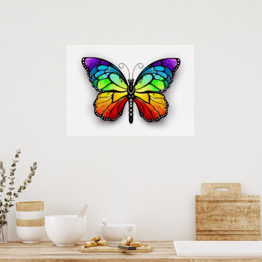 Rainbow-Schmetterling Monarch Poster (Küche)