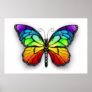 Rainbow-Schmetterling Monarch Poster