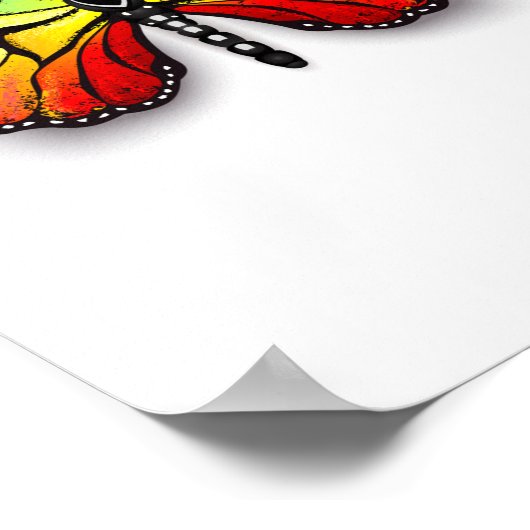 Rainbow-Schmetterling Monarch Poster (Ecke)