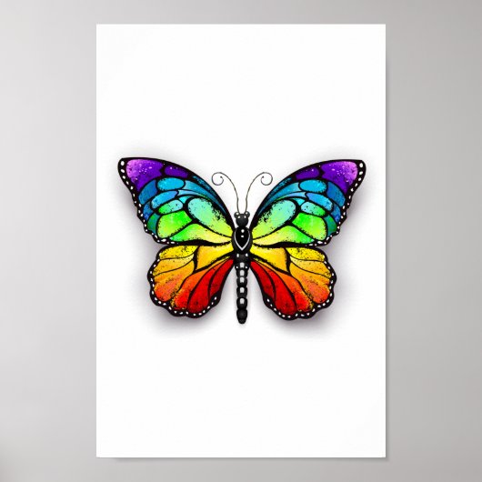 Rainbow-Schmetterling Monarch Poster (Vorne)
