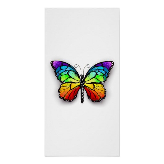 Rainbow-Schmetterling Monarch Poster (Vorderseite)