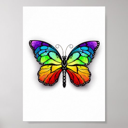 Rainbow-Schmetterling Monarch Poster (Vorne)