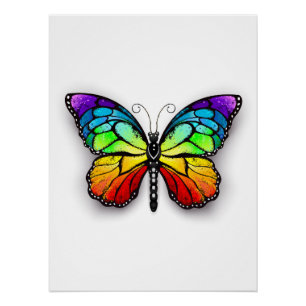 Rainbow-Schmetterling Monarch Poster