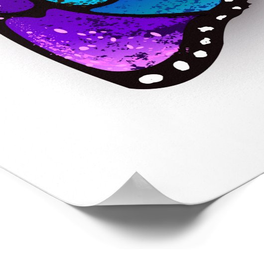 Rainbow-Schmetterling Monarch Poster (Ecke)