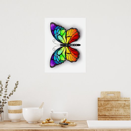 Rainbow-Schmetterling Monarch Poster (Küche)