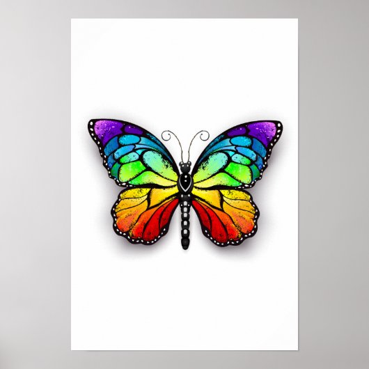 Rainbow-Schmetterling Monarch Poster (Vorne)