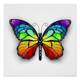 Rainbow-Schmetterling Monarch Poster