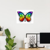 Rainbow-Schmetterling Monarch Poster (Heimbüro)