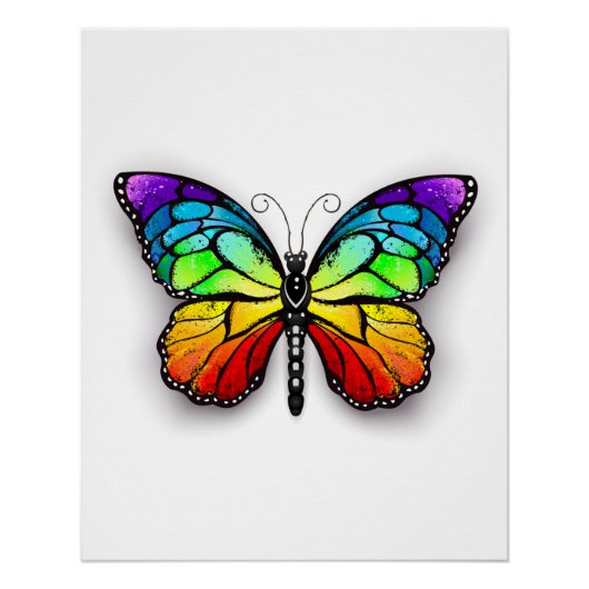 Rainbow-Schmetterling Monarch Poster (Vorderseite)