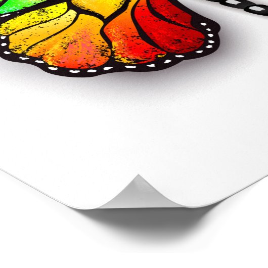 Rainbow-Schmetterling Monarch Poster (Ecke)