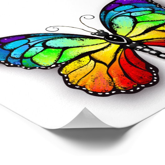 Rainbow-Schmetterling Monarch Poster (Ecke)