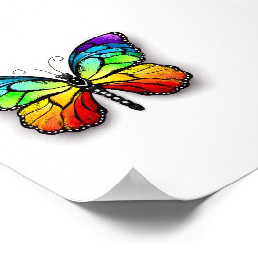 Rainbow-Schmetterling Monarch Poster (Ecke)