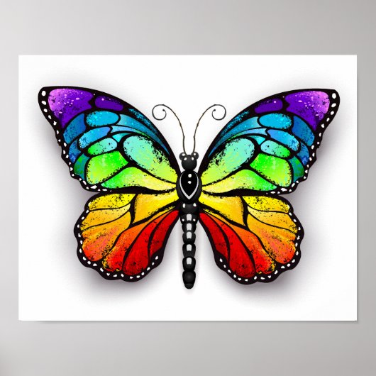 Rainbow-Schmetterling Monarch Poster (Vorne)
