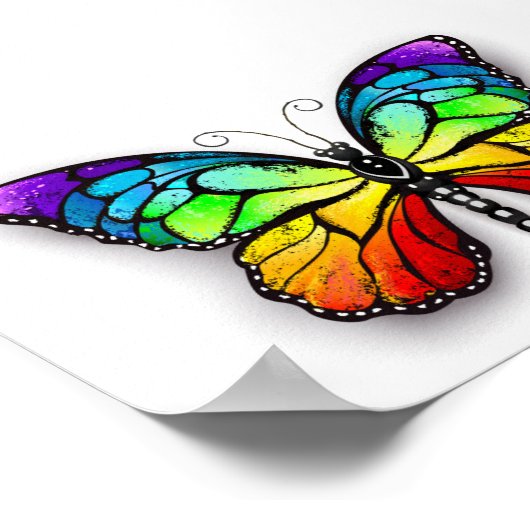 Rainbow-Schmetterling Monarch Poster (Ecke)