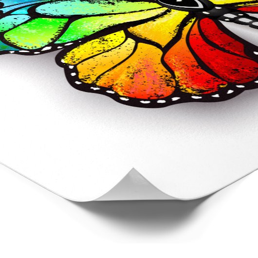 Rainbow-Schmetterling Monarch Poster (Ecke)