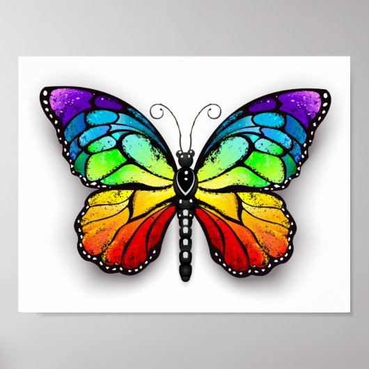 Rainbow-Schmetterling Monarch Poster (Vorne)