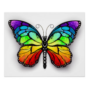 Rainbow-Schmetterling Monarch Poster