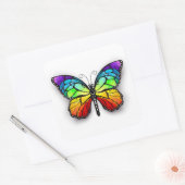 Rainbow-Schmetterling Monarch Quadratischer Aufkleber (Umschlag)