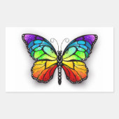 Rainbow-Schmetterling Monarch Rechteckiger Aufkleber (Vorderseite)