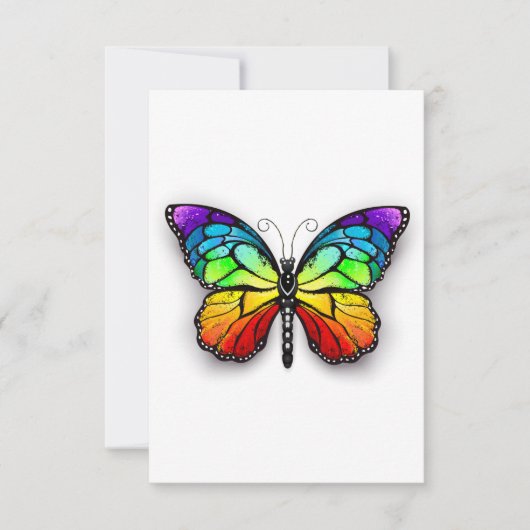 Rainbow-Schmetterling Monarch RSVP Karte (Vorderseite)