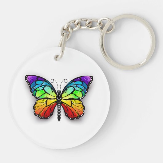 Rainbow-Schmetterling Monarch Schlüsselanhänger (Rückseite)