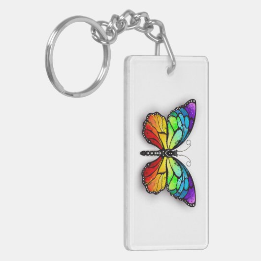 Rainbow-Schmetterling Monarch Schlüsselanhänger (Vorderseite links)