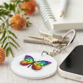 Rainbow-Schmetterling Monarch Schlüsselanhänger (Vorderseite rechts)